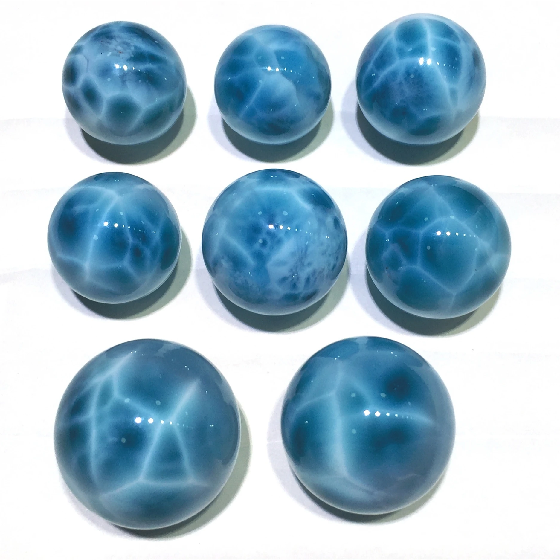 Natural Larimar Cabochon Ball Shape For Gemstone And Jewelry ...