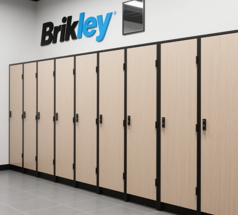 Brikley Waterproof Colorful Fitness Club HPL Locker with Bench factory
