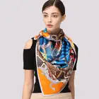 Scarf Satin Scarf 110X110CM Square Satin Silk Scarf
