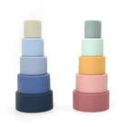 Toy Toys Kids New Education Toy Stacking Cup Nesting Toys Multicolor Silicone Toy Set Kids Set Of 7Pcs For Baby Girl