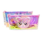 Pink Pink Hot Selling Good Quality Pink PVC Laser Holographic Boutique Cartoon Sequined Zipper Bag