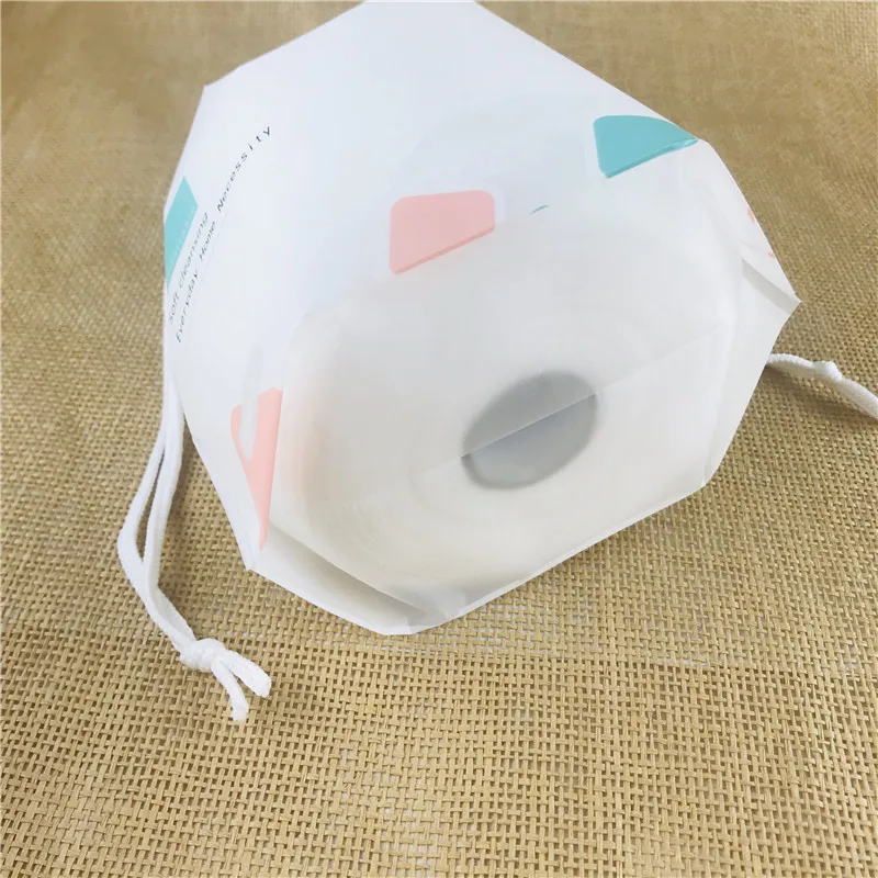 hot sale eco friendly recyclable custom eva disposable clear drawstring bag