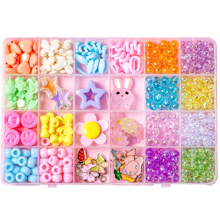 23 Wholesale Girls Gift Colorful Beads Kits Hand Made Acrylic Bracelet Beading