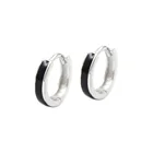 925 Silver Hoop Earrings Men Black Gel Circle 925 Sterling Silver Cheap Hoop Earrings For Men