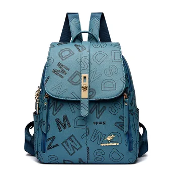 Classic fashion printed backpack for women 2024 new large capacity women's bag versatile commuting lightweight travel backpack