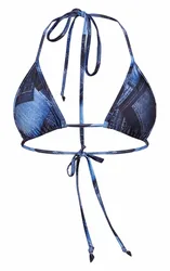Women Hot 4pcs Floral Print Bandage Swimwear Swimsuit Bikini with Cover Up Dress blue Swim Bathing Suit Beach Wear