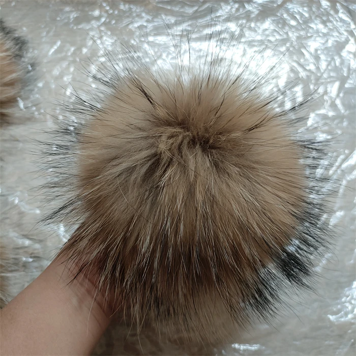 luxury raccoon fur pompoms