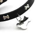 Collar Custom Metal Silver Color Stainless Steel Bone Shaper Dog Collar Tags