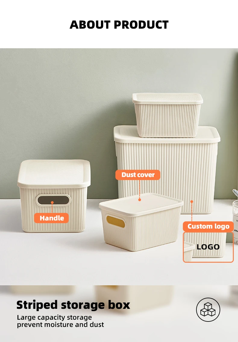 Wannuo Simple Style Plastic Storage Box Universal Storage Box Home Tidy and Orderly Storage Boxes in Three Sizes factory