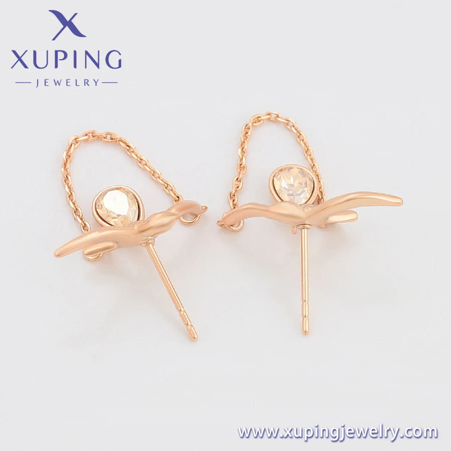 A00900694 Xuping jewelry senior charm 18K golden bird diamond exquisite design Gift Gold Plated earrings