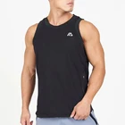 Tank Top 2021 Men's Gym Tank Curved Hem Ribbed Crew Neck 4-way Stretch Tank Top