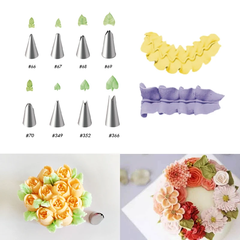 1 Pc big leaf rose flower shape icing piping tips stainless steel baking tool nozzle for pastry cake decorating