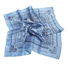 Logo 90 Scarf 90*90cm Digital Printed Ladies Polyester Scarves Custom Made Logo ODM Shawl