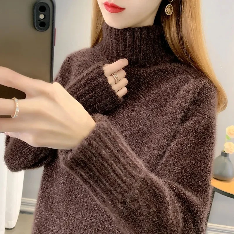 Wholesale high quality welcome products Women's Sweater Design cotton knitted wool Solid sweater for women's sweater