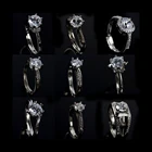 Engagement Couple Ring Wholesale Silver Copper Couple Zircon Diamond Wedding Engagement Ring For Woman 2021