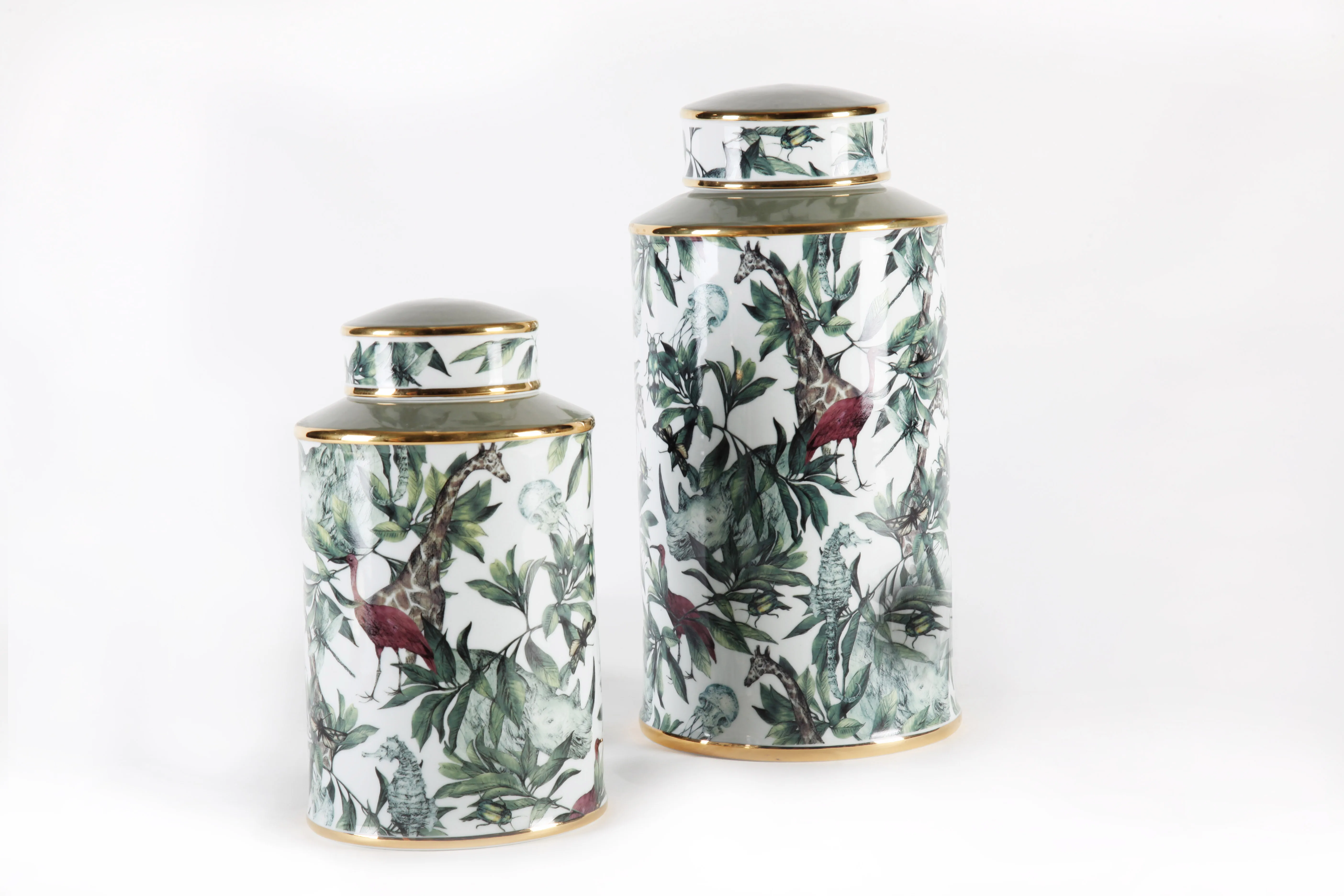 Chinese Style Home Luxury Flower Bird Plant Pattern Decorative Temple Jar Ceramic Vase For Decoration