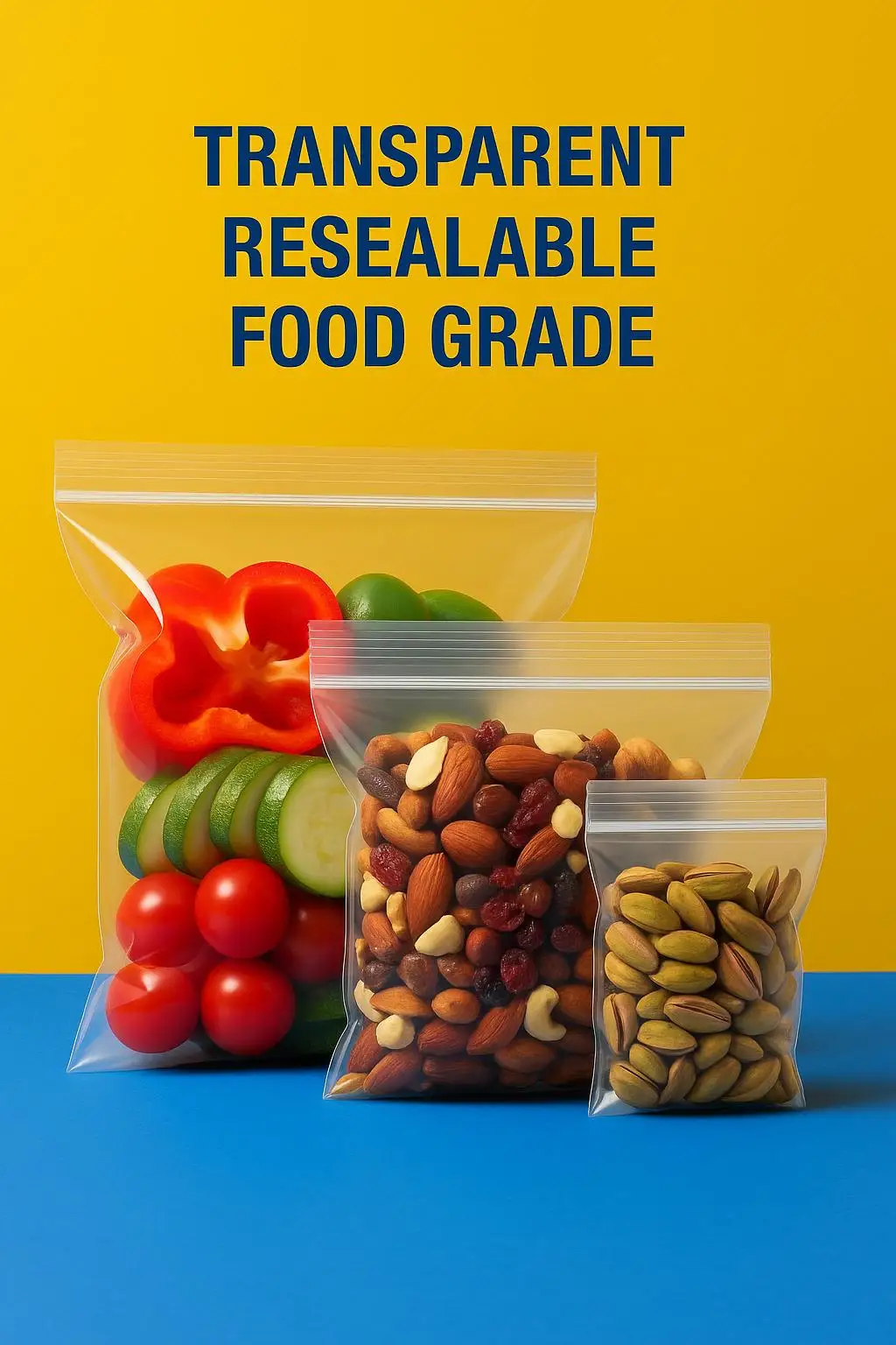Recyclable Biodegradable Compostable PE Ziplock Bags for Food Packaging Clear Stand up Plastic Pouch with Zipper - detail 5