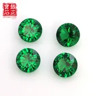 Loose Wuzhou Factory Direct Supply Green Cz Cubic Zircon Loose Gems Shape Round Gemstone