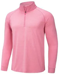 50+ Sun Protection 1/4 Zip Pullovers Mens Long Sleeve Shirts Breathable Running T-shirt Athlete Sportswear Gym Tops High Quality