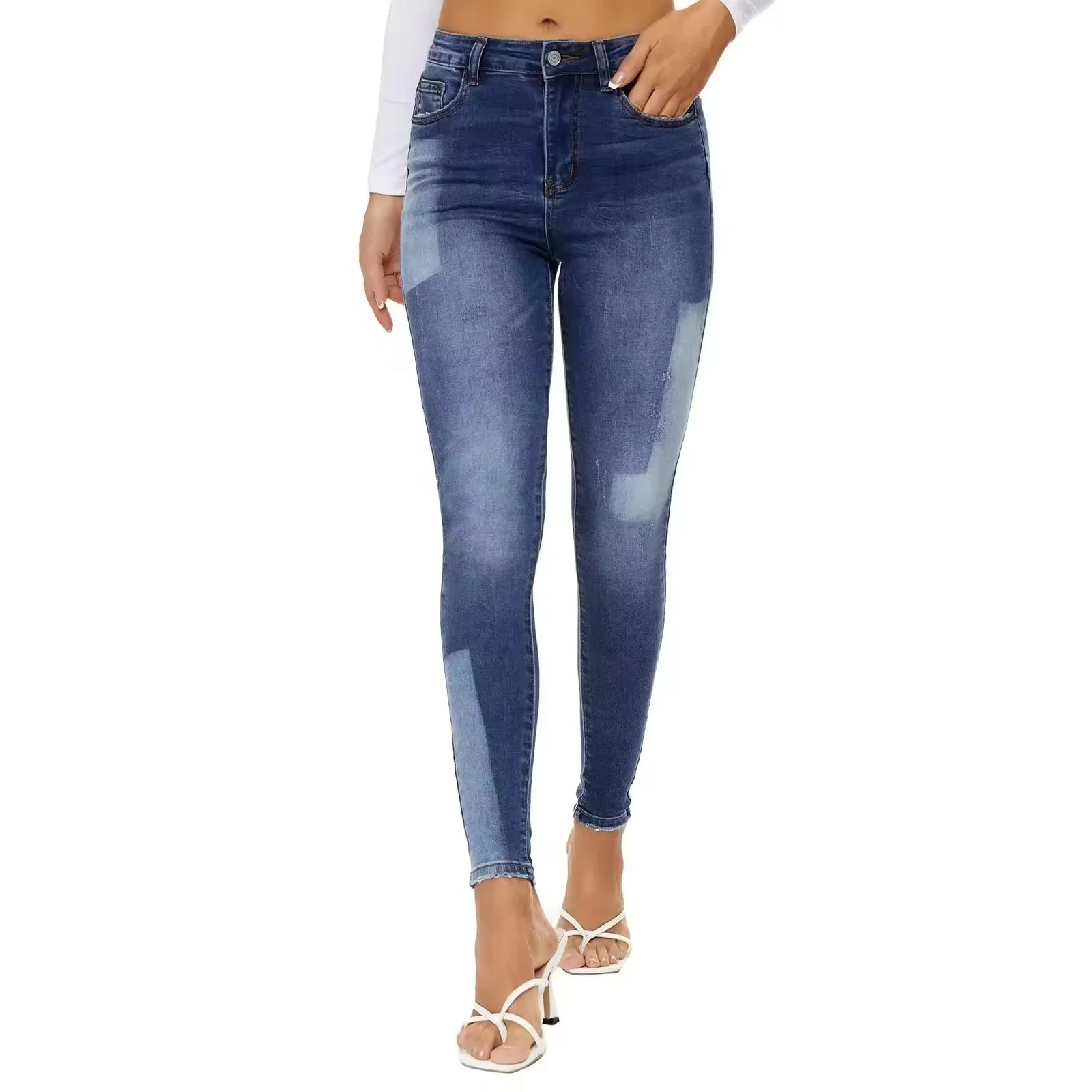 Women High Waist Skinny Pencil Jeans Ladies leggings Pants Wash denim Stretch Slim Denim Pencil Pants