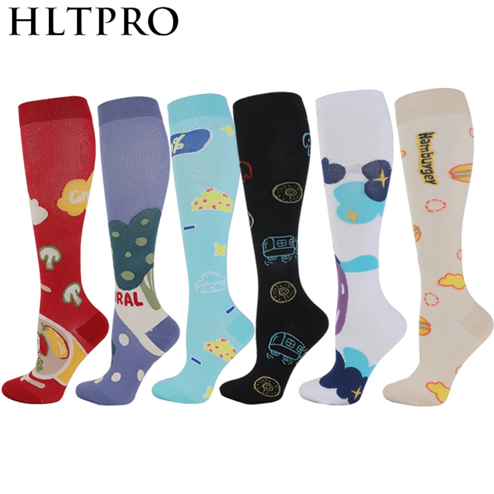 HLTPRO Hot Sale NEW ARRIVALS Knee High Long Cycling Medical Stocking 20-30 mmhg for Running Nurse Compression Socks