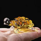 Sea Glass Sea Crystal Gifts Handmade Yellow Sea Turtle Art Glass Blown Sea Animal Figurine