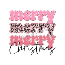Wholesale Christmas Merry Bright in Christmas Season DTF Heat Transfers for Tshirts