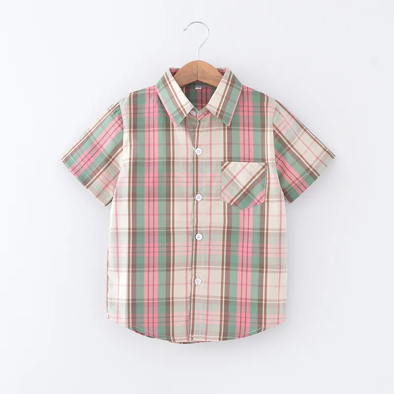 Baby Boy Western Clothes Button Down Dress Shirt Short Sleeve Lapel Neck Shirt Tops Cowboy Tee Summer Clothes