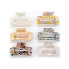 Clips Wholesale Private Label Muli-color Women Hair Claw Clips Acetate Big Hair Claw Clips For Thick Hair