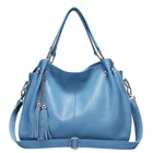 Women 2021fashion Women Genuine Leather Tassel Handbag All-match Single Top Handle Shoulder Lady Hobo Bag
