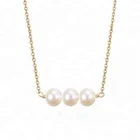 Fashion Pearl Necklace Fashion Minimalist Women Pearl Necklace Gold Color Pearl Necklace Jewelry Custom