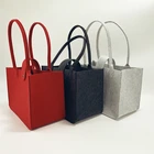 Buttons Custom Felt Bag Shopping Gift Bag Can Print LOGO Optional Color Leisure Handbag Large Pocket Matching Buttons