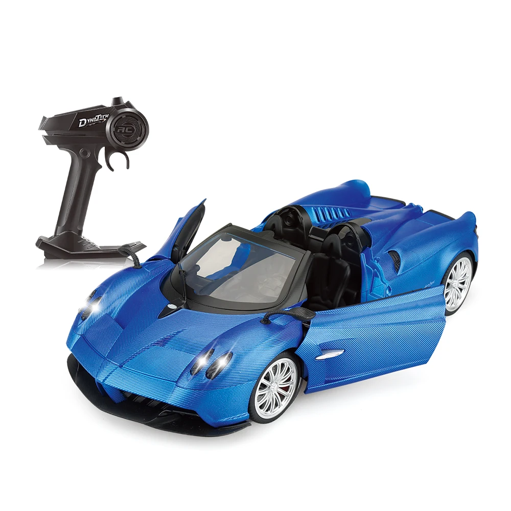 P&C Toy 2.4Ghz Pagani Huayra Roadster Radio Remote Control Model Car 1:14 RC Model Car for Kids, Openable Doors - Azul,Red-12 KM