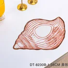 Sea Shell Pvc Placemat Sea Shell Shape Irregular Cute Gold Dinning PVC Plastic Placemats