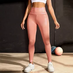 Hot Sale Street Club Hologram  Sports Leggings Women Yoga Pants Wear High Waist Shiny Leggings
