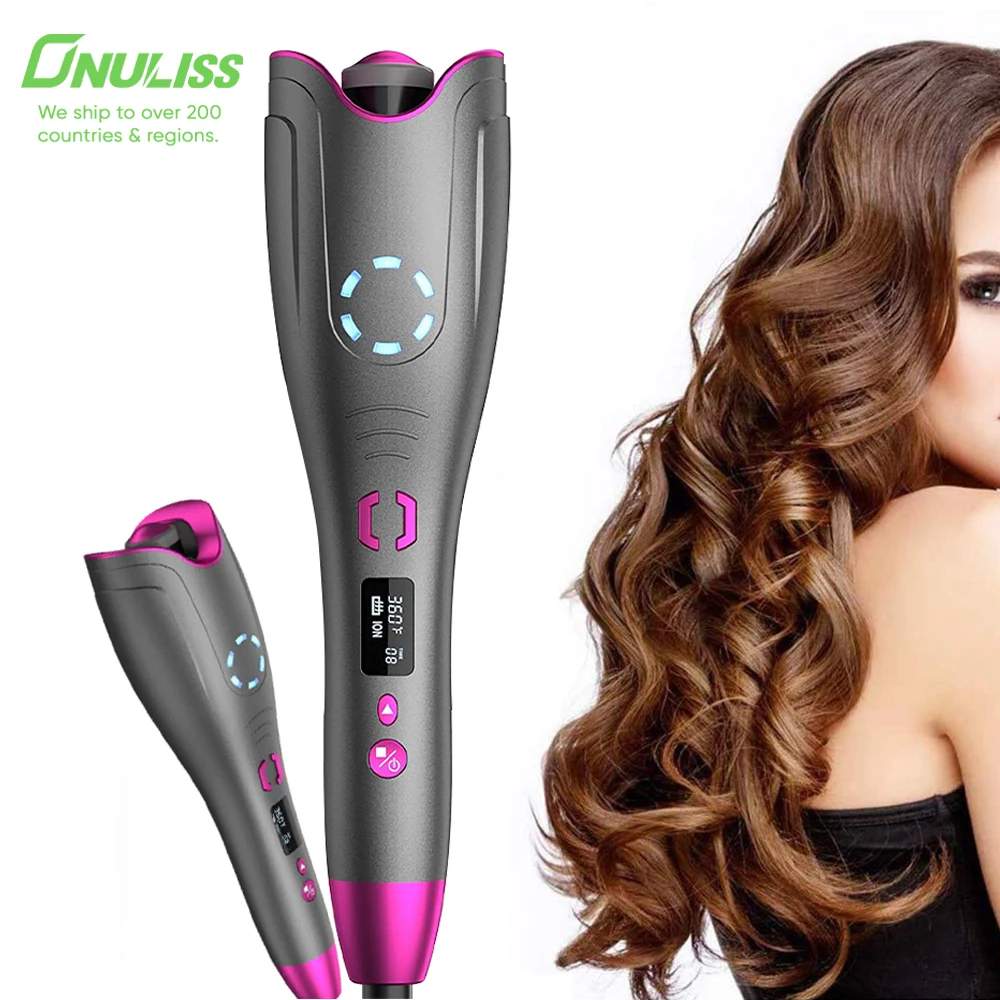 Lcd Display Temperature Control Mini Rechargeable Wireless Smart Automatic  Hair Curler - Buy Private Label Electric Cordless Automatic Air Hair Wave  Curler Rotating Machine,Infrared Hair Curler Machine Automatic Curling  Iron,Usb Hair Curlers