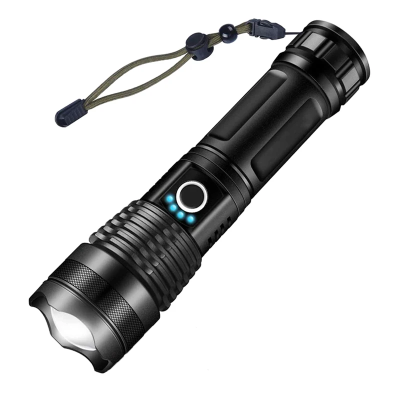 XH-P50 High Lumens LED USB Rechargeable Flashlight Zoomable 26650 AAA Torch USA 