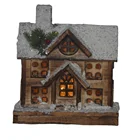 Christmas Decoration Christmas Miniatures For Craft Wooden Decoration House With Warm Light LED 70287