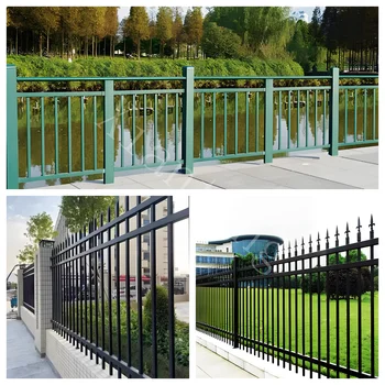 XT 1.8x3 Meters Black Pointed Stake Fence Community Safety Protection Iron Fence Welded Metal Fence Panel