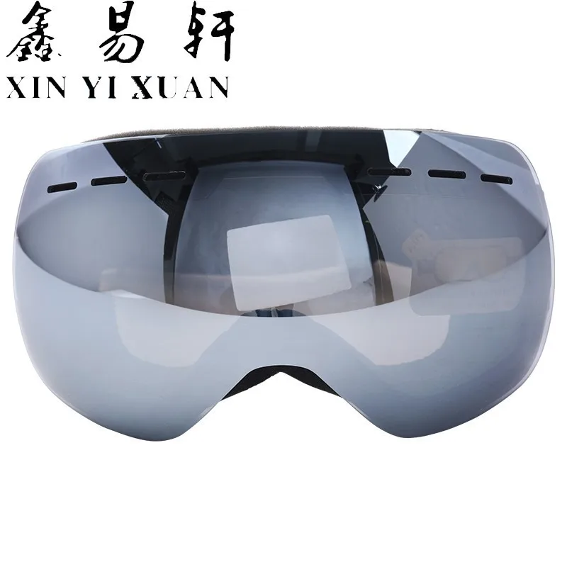 Unisex Large Spherical Magnetic Ski Goggles with Double Anti-Fog for Outdoor Snowboarding