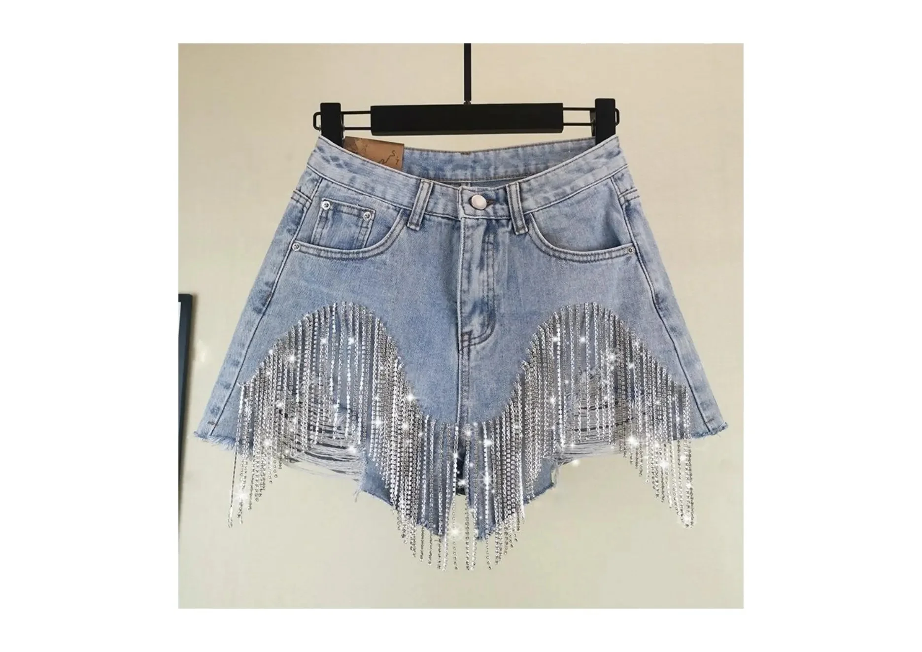 2024 New Arrivals Women Summer Shorts Basic Washed Ripped Stretch Skinny High Waist Denim Shorts