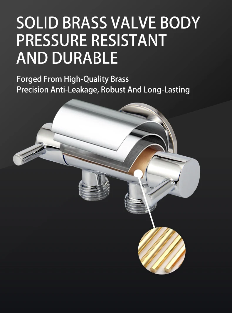 1-In-2-Out Angle Valve Dual Handle Dual Control Independent On/Off Control Can Connect Washing Machine Hose and Toilet manufacture