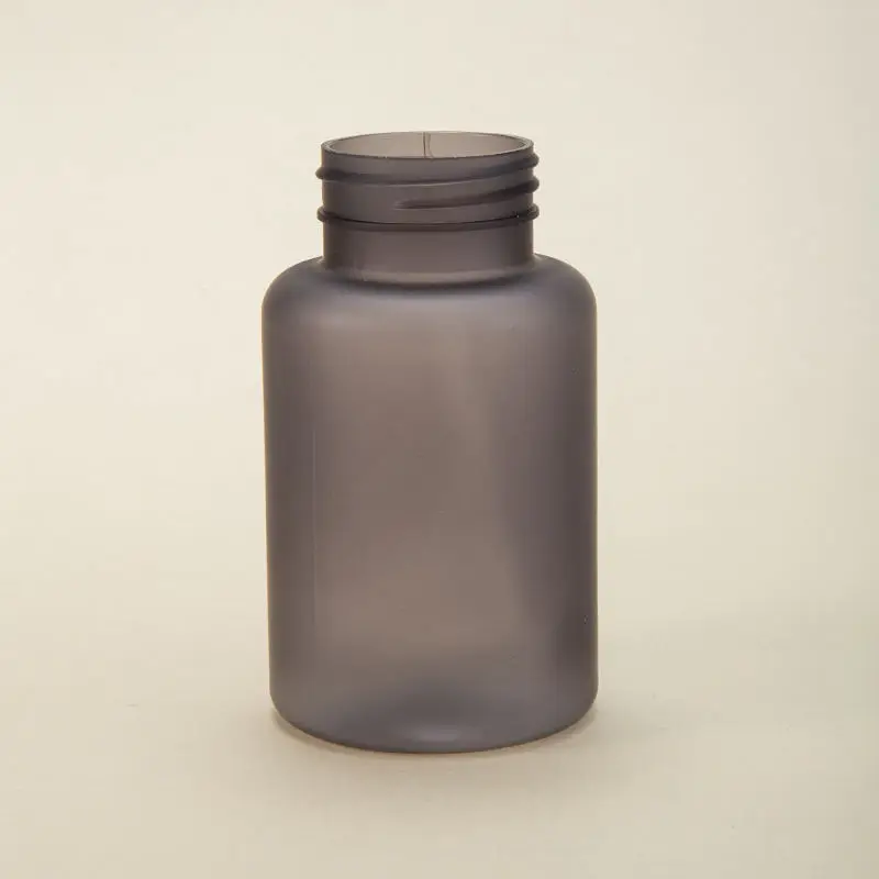 175cc 400cc Empty Plastic Bottle Wide Mouth Cylindrical Translucent With Black Cap Medicine Bottle for Drug Packaging manufacture