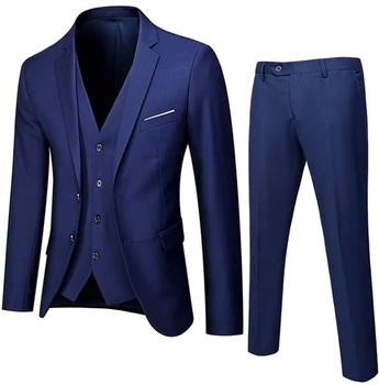 Luxury Italian Designer Business Man Suit 3 Pcs Turkish Formal Slim Fit Men Groom Three Piece Wedding Suits For Male