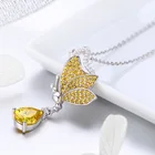 Sterling Silver Silver New Product Ideas 2021 925 Sterling Silver Yellow Cz Jewelry Butterfly Necklace
