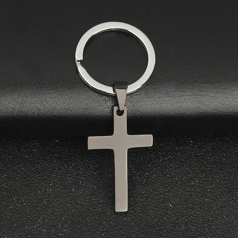 Custom Promotional Gift Keychain Religious Jesus Christ Cross Stainless Steel Metal Keychain