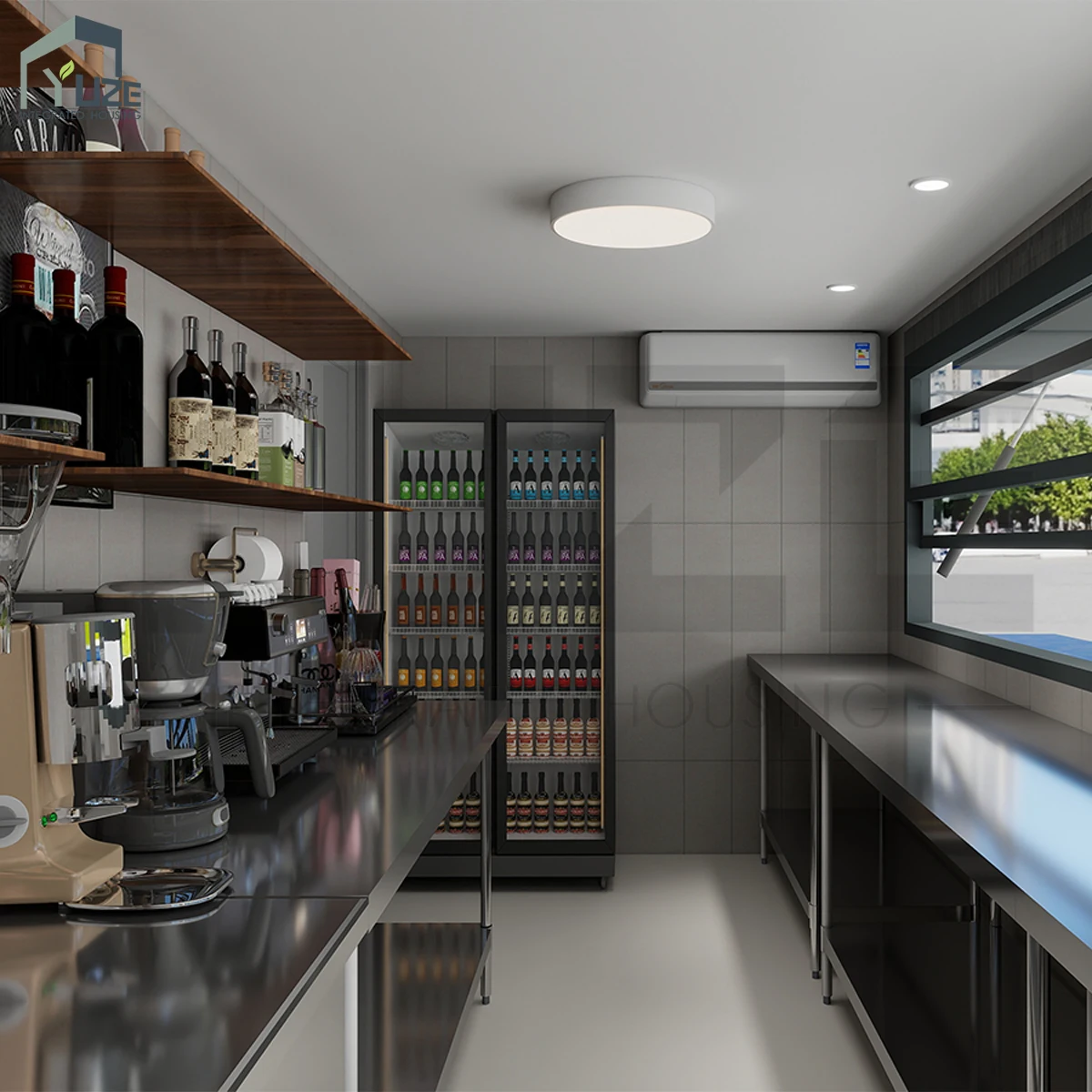 product prefabricated fast food container shop stylish steel mobile shipping container bar-2