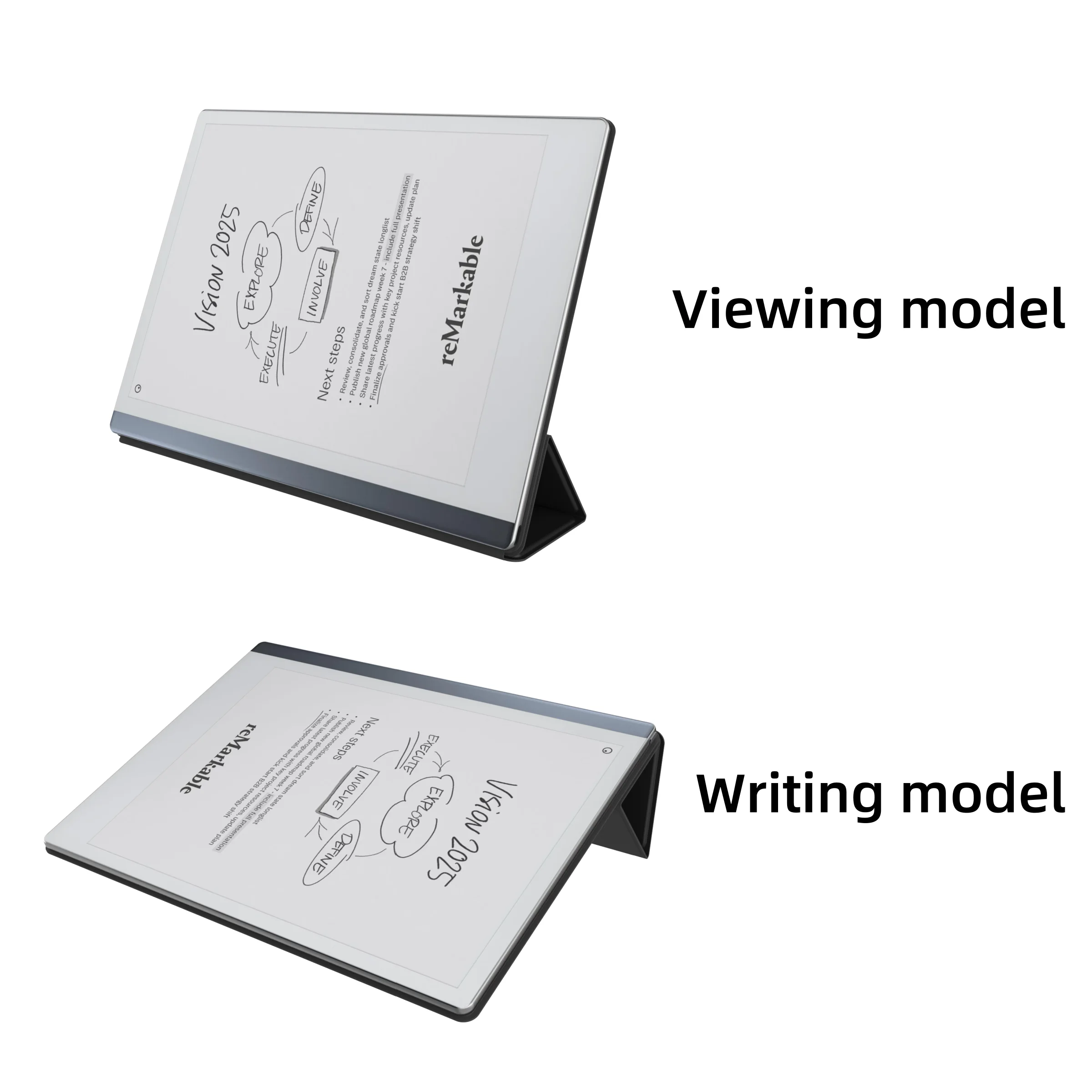 product premium pu leather case for remarkable 2 tablet 103 2020 folder design slim hard shell with pen holderblack leather-5