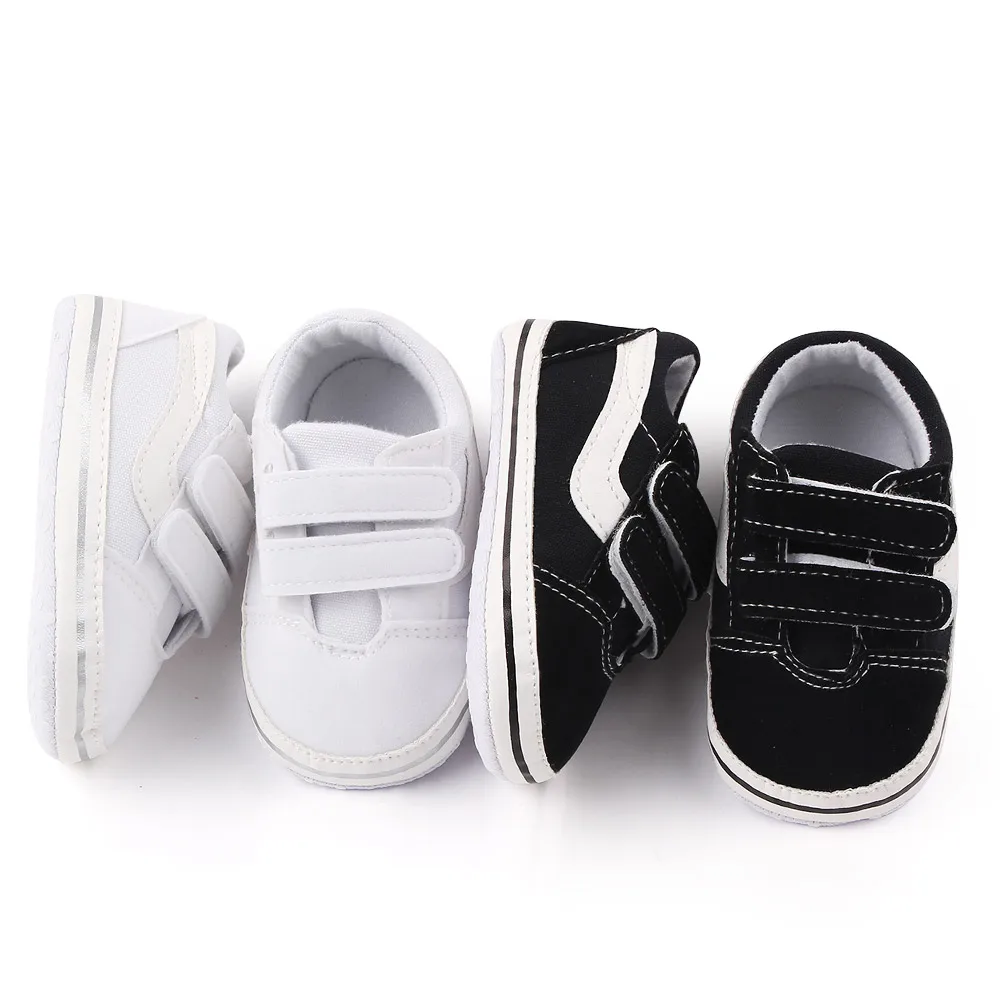 Spring and Autumn 0-1 Year Baby Canvas Casual Shoes Toddler Crib Shoes Double Hook & Loop Walking Shoes Wholesale manufacture