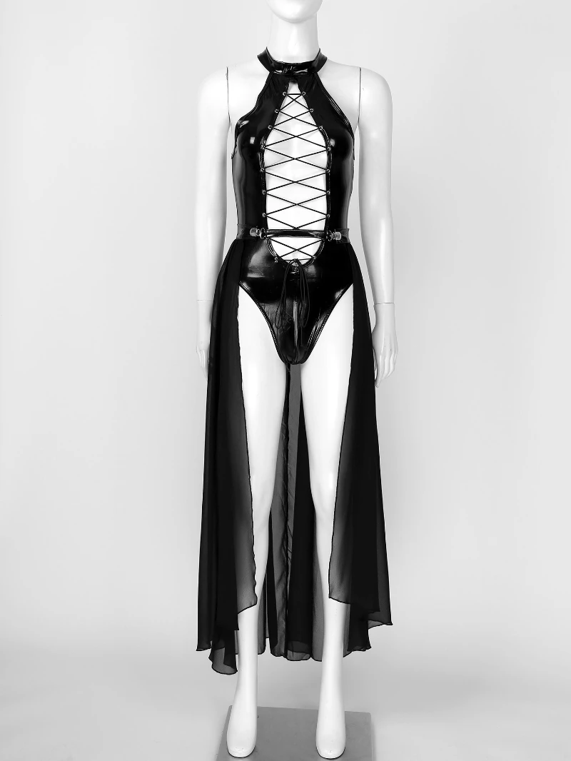 Women Leather Dance Outfits Sexy Stripper Dancewear Exotic Pole Dance